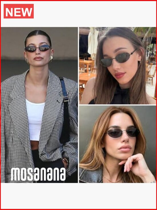 Y2K Oval Rimless Sunglasses for Women Men Mod Hacker UV400 Protection main image 5